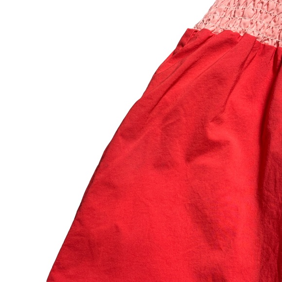 Rhode Eloise Puff Sleeve Colorblock Midi Dress in Strawberry Multi Colored US M - Picture 10 of 15